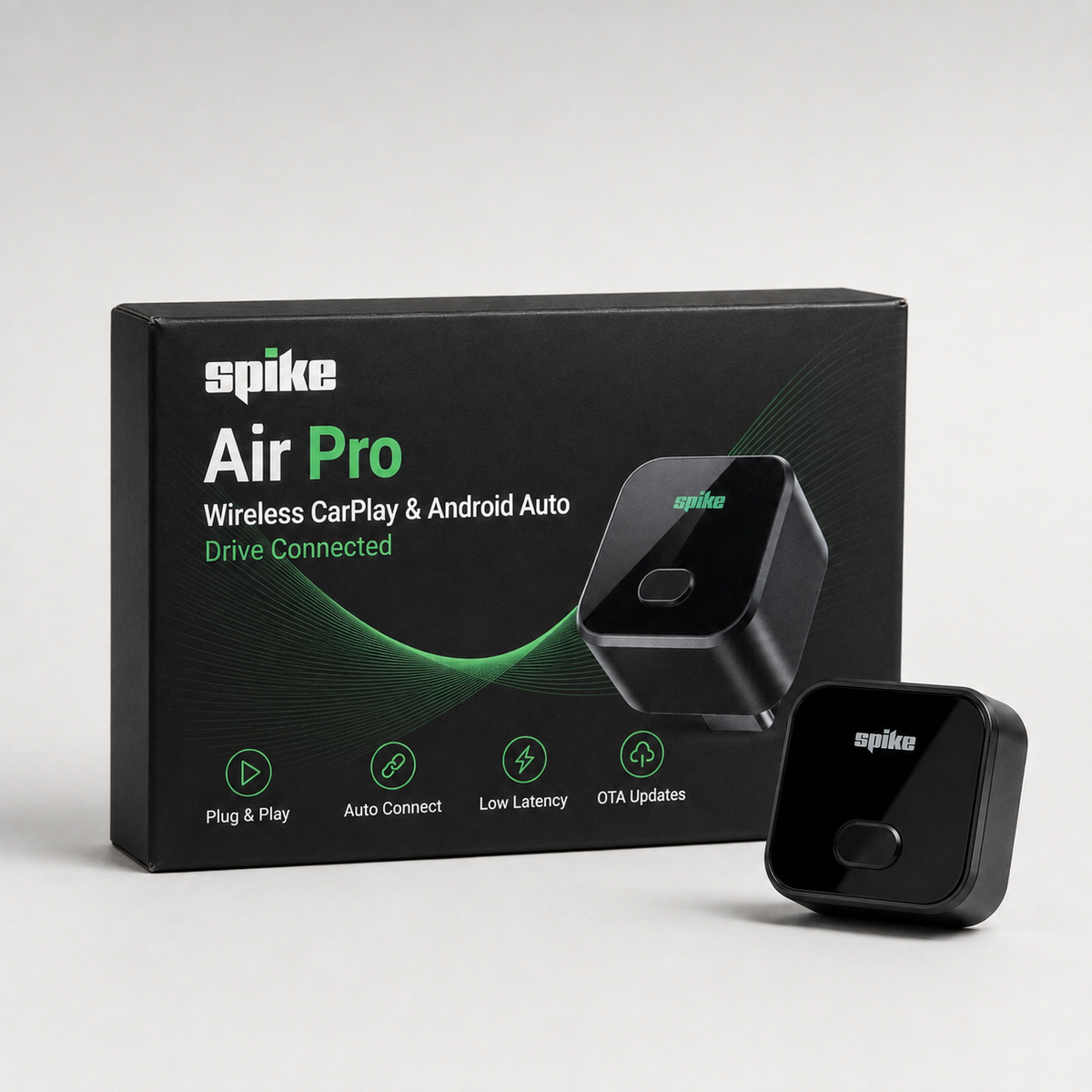 Spike Wireless Air Pro adapter with premium green packaging